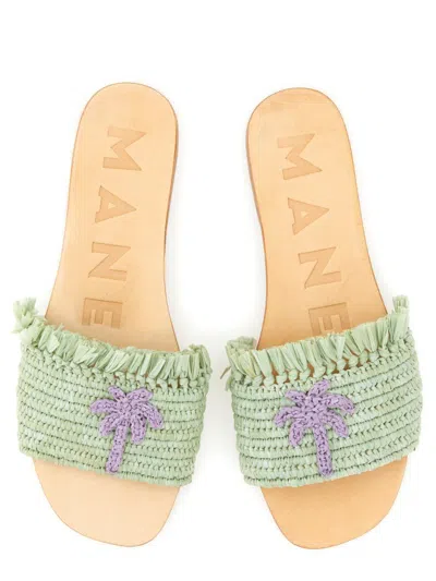 Manebi Manebí Yucatán Woven Fringed Slip-on Slides
