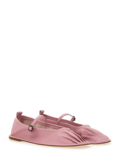 Hereu Woman Ballet Flats Pink Size 11 Leather