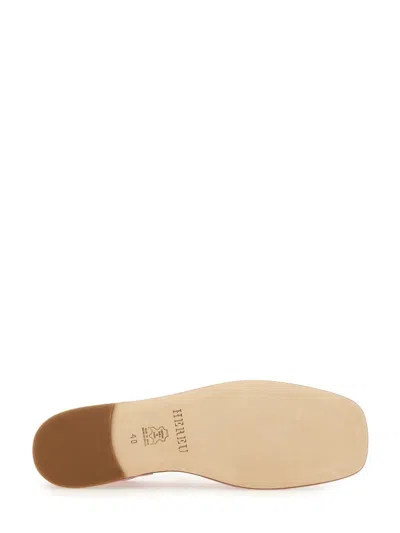Hereu Woman Ballet Flats Pink Size 11 Leather