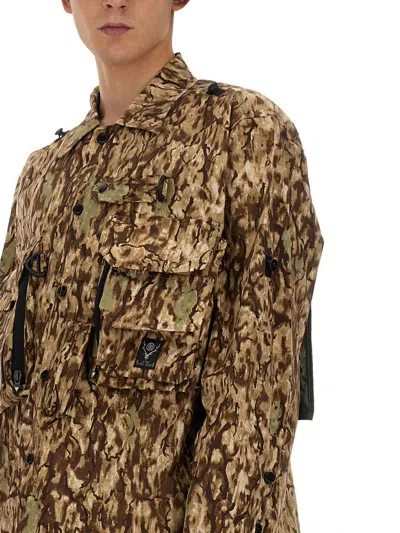 South2 West8 Camouflage Print Oversized Jacket