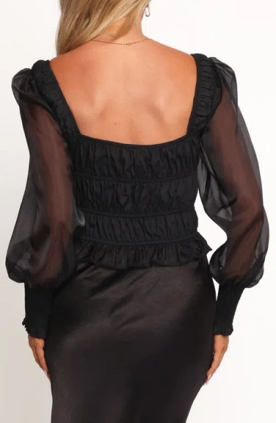 Petal And Pup Petal & Pup Vespera Shirred Crop Top In Black