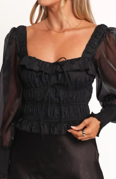 Petal And Pup Petal & Pup Vespera Shirred Crop Top In Black