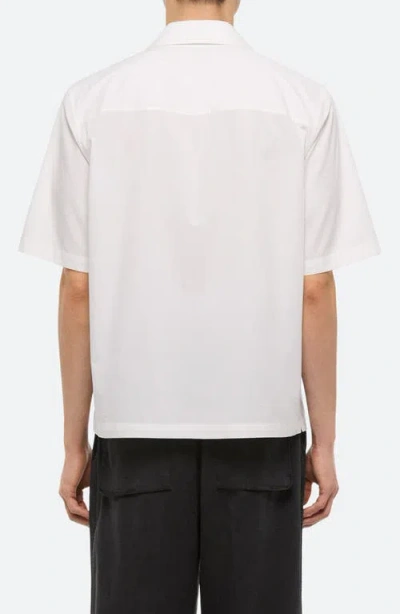 Helmut Lang Boxy Soft Broad Poplin Camp Shirt In White