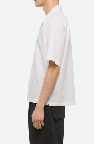Helmut Lang Boxy Soft Broad Poplin Camp Shirt In White