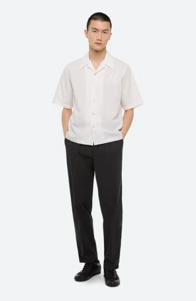 Helmut Lang Boxy Soft Broad Poplin Camp Shirt In White