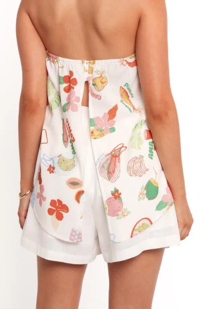 Petal And Pup Petal & Pup Sui Print Strapless Top In White