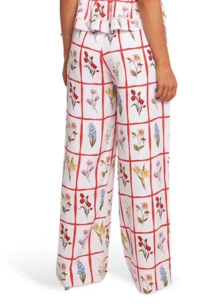 Petal And Pup Petal & Pup Jovique Floral Strapless Top & Wide Leg Pants Set In White