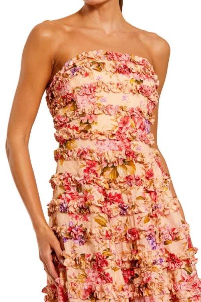 Mac Duggal 8262 Short Cocktail Floral Print Midi Length Dress