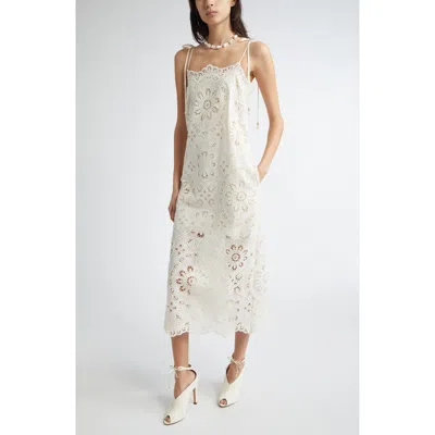 Zimmermann Rhiannon Guipure Lace-trimmed Voile Midi Dress In White