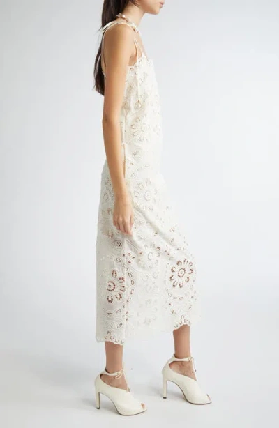 Zimmermann Rhiannon Guipure Lace-trimmed Voile Midi Dress In White