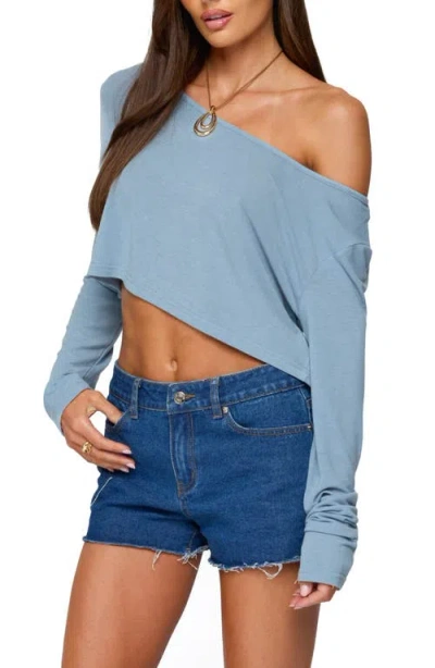 Edikted One-shoulder Long Sleeve Crop Top