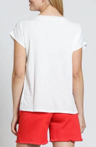 Apny Single Pocket Stretch Cotton Top In White