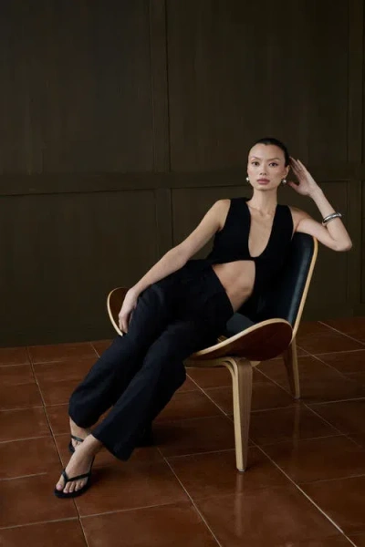 Weworewhat Twist Front Flyaway Tank In Black