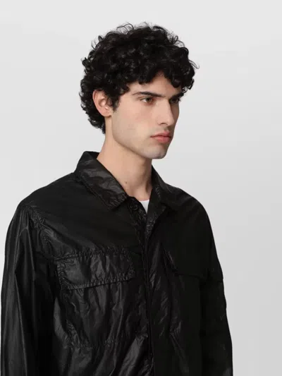 C.p. Company Lightweight Black Polyamide Casual Jacket With Classic Collar