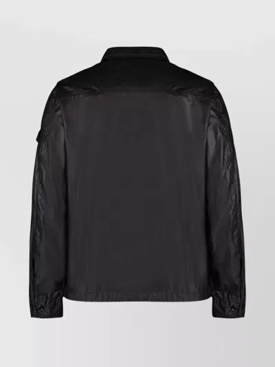 C.p. Company Lightweight Black Polyamide Casual Jacket With Classic Collar
