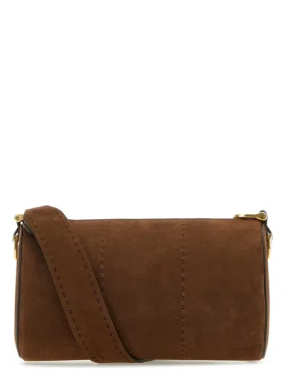 Max Mara Borsa A Tracolla Small In Nabuk Marrone Donna