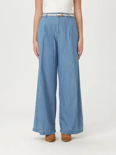 Liu •jo Liu Jo Wide-leg Denim Jeans With Pleat Detailing In Blue