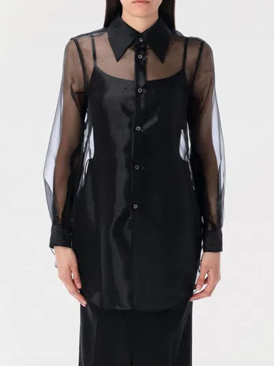 Comme Des Garçons Layered Wool Mesh And Tulle Shirt