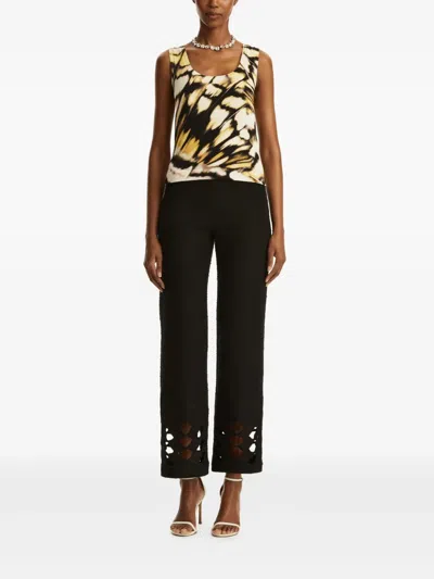 Oscar De La Renta Butterfly Printed Scoop-neck Knit Tank Top In Multi