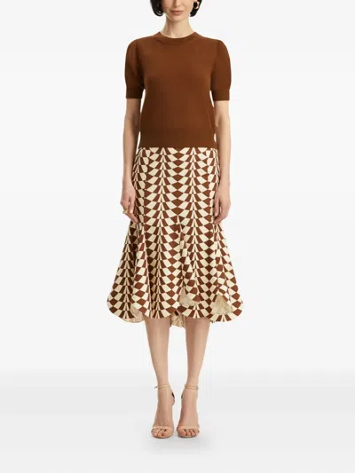Oscar De La Renta Virgin Wool Jumper In Brown