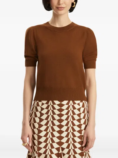 Oscar De La Renta Virgin Wool Jumper In Brown