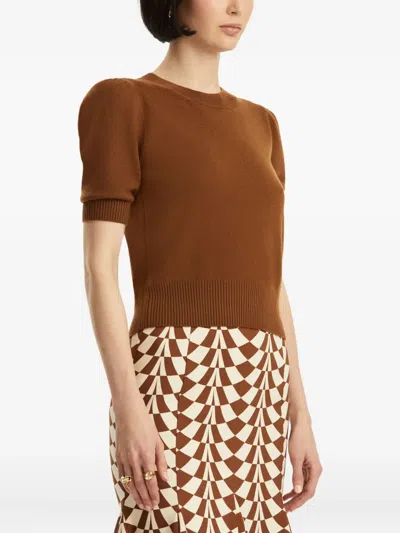 Oscar De La Renta Virgin Wool Jumper In Brown