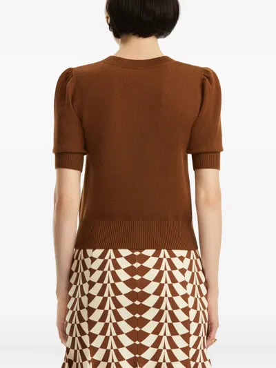 Oscar De La Renta Virgin Wool Jumper In Brown