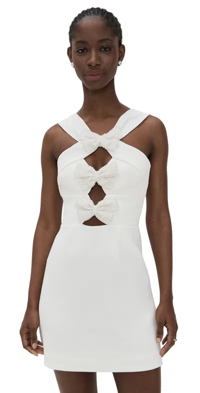 Rebecca Vallance Bonded Crepe Hermione Mini Dress In White
