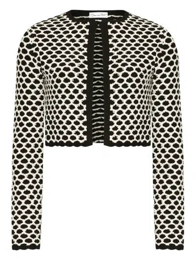 Oscar De La Renta Honeycomb Sequin Knit Crop Bolero Jacket