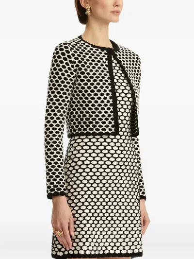 Oscar De La Renta Honeycomb Sequin Knit Crop Bolero Jacket