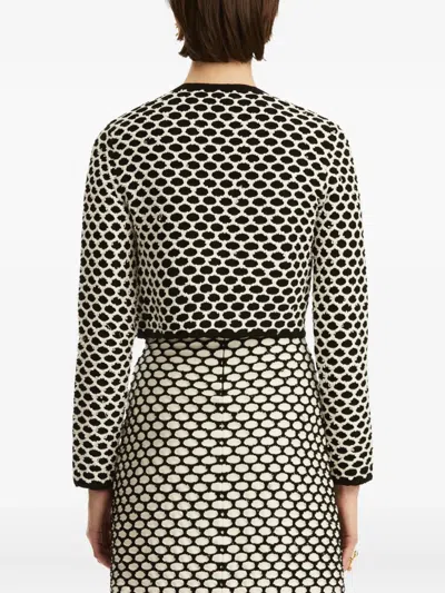 Oscar De La Renta Honeycomb Sequin Knit Crop Bolero Jacket