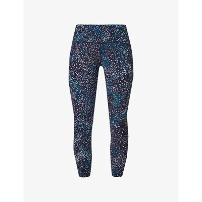 Sweaty Betty Womens Power Workout Abstract-print Stretch-woven Leggings Blue Aurora Print Xxl
