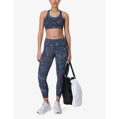 Sweaty Betty Womens Power Workout Abstract-print Stretch-woven Leggings Blue Aurora Print Xxl