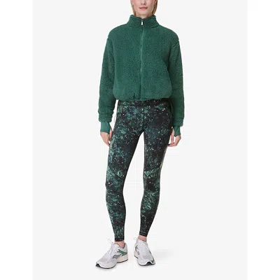 Sweaty Betty Womens Green Firefly Print Power Graphic-print High-rise Stretch-jersey Leggings Xs