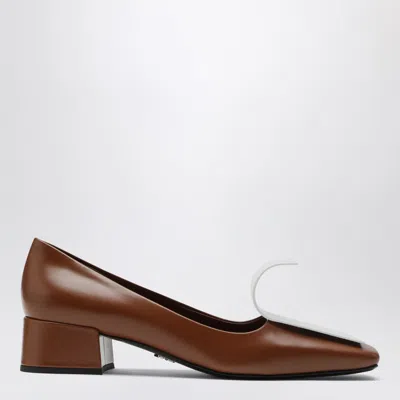 Prada Two-tone Leather Pumps In Brown