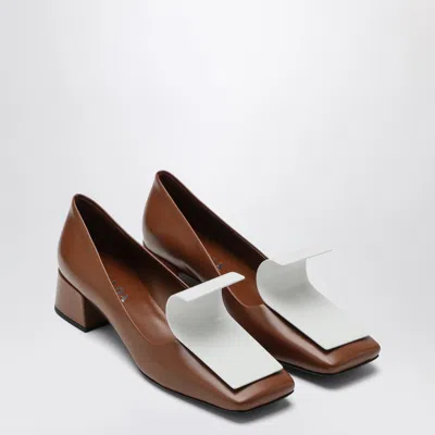 Prada Two-tone Leather Pumps In Brown