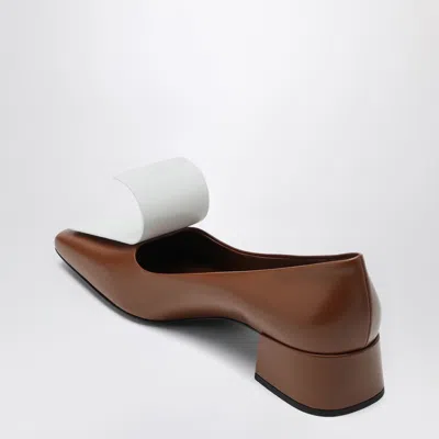 Prada Two-tone Leather Pumps In Brown
