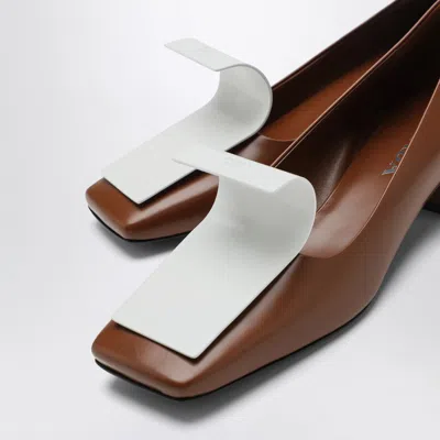 Prada Two-tone Leather Pumps In Brown