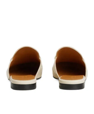 Gucci Princetown Loafer Mule In White Leather
