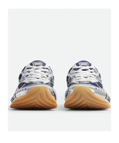 Bottega Veneta Orbit Sneakers With Contrast Stitching And Mesh In Blue