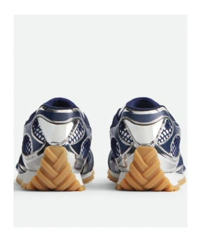 Bottega Veneta Orbit Sneakers With Contrast Stitching And Mesh In Blue