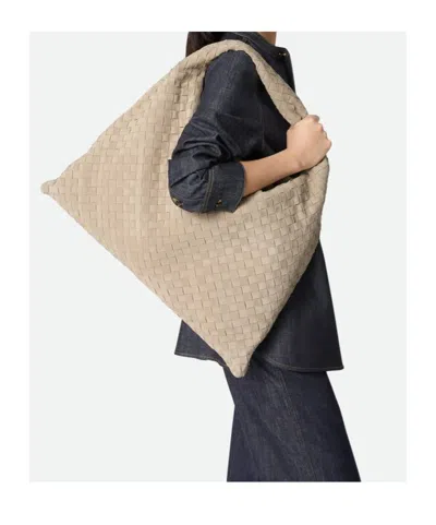 Bottega Veneta Women Hop Medium Leather Shoulder Bag In Neutral