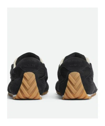 Bottega Veneta Black Suede And Nylon Orbit Flash Sneakers In Blue