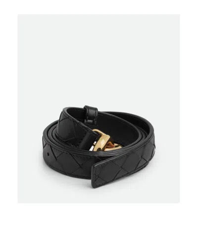 Bottega Veneta Cinturon Intr Negro Heb Nudo Dorado In Black