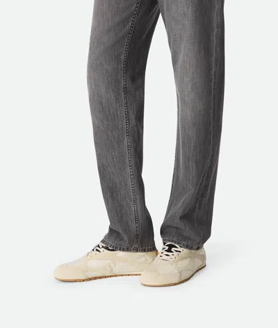 Bottega Veneta Men Sea Salt Suede And Nylon Orbit Flash Sneakers In Multi