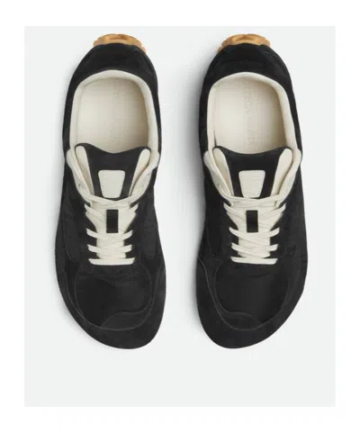 Bottega Veneta Black Suede And Nylon Orbit Flash Sneakers In Blue