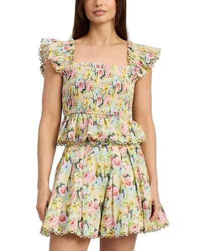 En Saison Cairo Poplin Top In Green