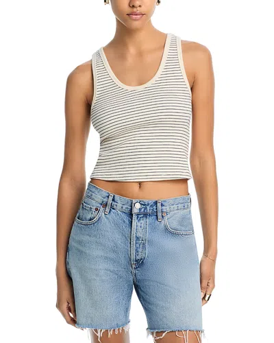 Perfectwhitetee Blondie Structured Rib Stripe Tank In Blue
