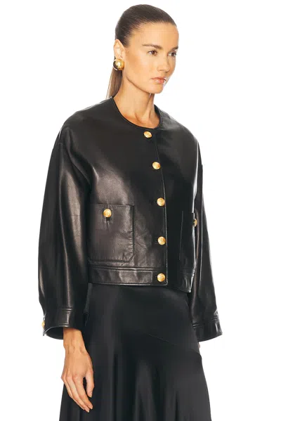 Adam Lippes Cropped Nessy Leather Jacket