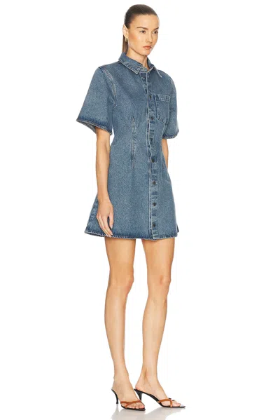 Ami Alexandre Mattiussi Mini Dress Ami De Coeur In Denim In Blue